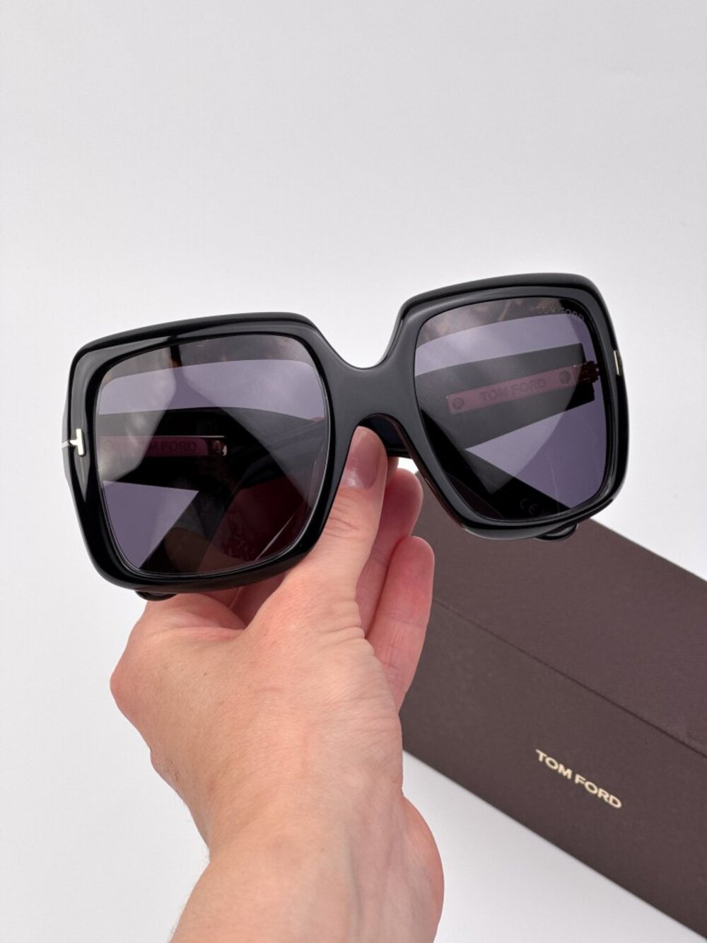 Tom Ford AURORA Women’s Sunglasses Black Smoke Oversized Square FT1194 01A